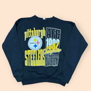 Vintage Pittsburgh Steelers Crewneck Sweatshirt 1992 Central Champs Men’s Large